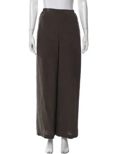 Pre-owned Eskandar Silk Wide Leg Pants In Green