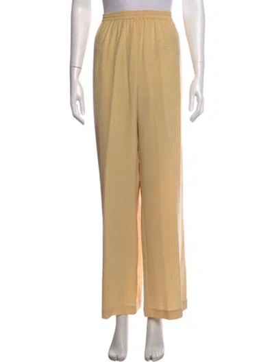 Pre-owned Eskandar Silk Wide Leg Pants In Neutrals