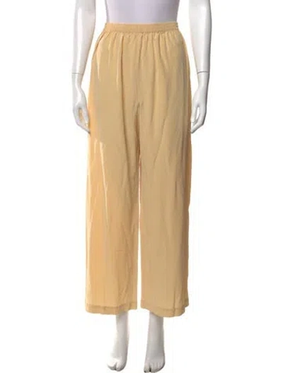 Pre-owned Eskandar Silk Wide Leg Pants In Yellow