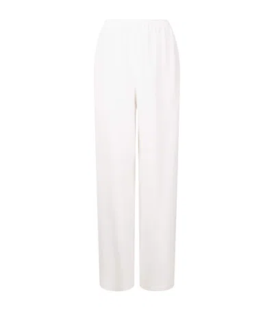 Eskandar Silk Wide-leg Trousers In White