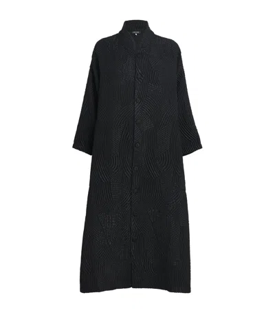 Eskandar Silk-wool-blend Stand-collar Coat In Black