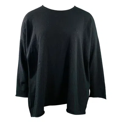 Pre-owned Eskandar Size L Black Cashmere Drop Shoulder Oversized Pullover