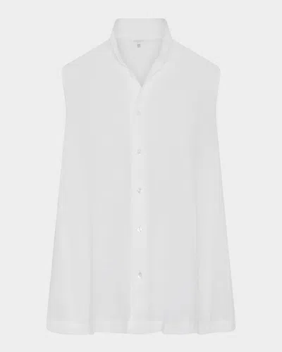 ESKANDAR SLEEVELESS CAUCASUS SHIRT WITH NOTCH COLLAR (LONG LENGTH)