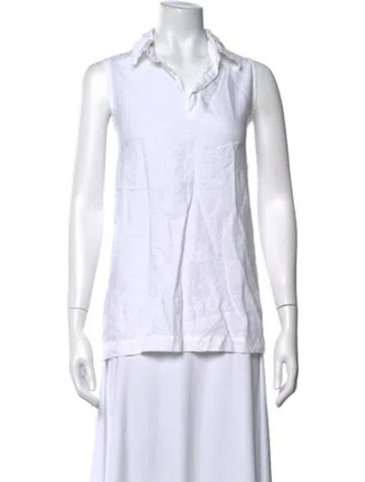 Pre-owned Eskandar Sleeveless Polo In White