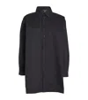 Eskandar Slim A-line Back-pleat Shirt In Black