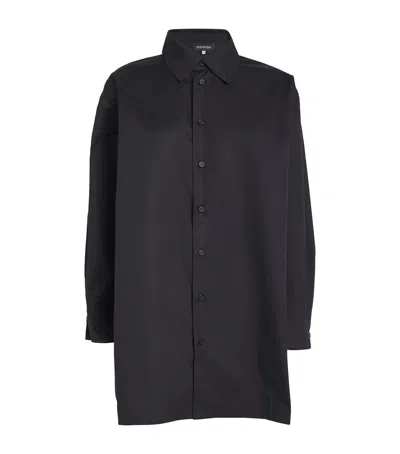 Eskandar Slim A-line Back-pleat Shirt In Black