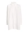 Eskandar Slim A-line Back-pleat Shirt In White