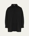 Eskandar Silk A-line Shirt In Black