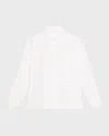 Eskandar Slim Shirt With Collar (regular Length) In White