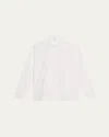 Eskandar Slim Shirt With Collar (regular Length) In White