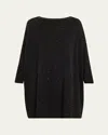 Eskandar Slim Sleeve Sideways Knitted Kaftan Sweater (long Plus Length) In Black