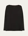 Eskandar Slim Sleeve Slash Neck Sweater (mid Plus Length) In Black
