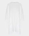 Eskandar Sloped-shoulder Round-neck Poncho (long Plus Length) In White