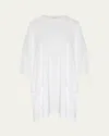 Eskandar Sloped-shoulder Round-neck Poncho (long Plus Length) In White