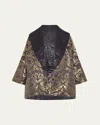 Eskandar Sloped Shoulder Shawl Collar Jacket (long Length) In Pewter