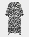 Eskandar Sloped-shoulder Wide A-line Short-sleeve Scoop-neck Dress In Black