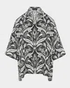 Eskandar Sloped-shoulder Wide A-line Short-sleeve Shirt With Collar (mid Plus Length) In Black