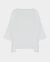 Shop Eskandar Sloped-shoulder Wide A-line Scoop-neck Top (mid Length) In White