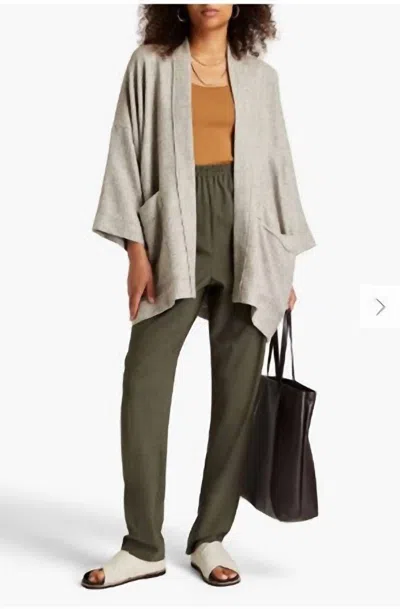 Eskandar Slub Alpaca-blend Kimono In Grey In Gray