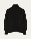Eskandar Small Long Sleeve High Neck Sweater (mid Length) In Black