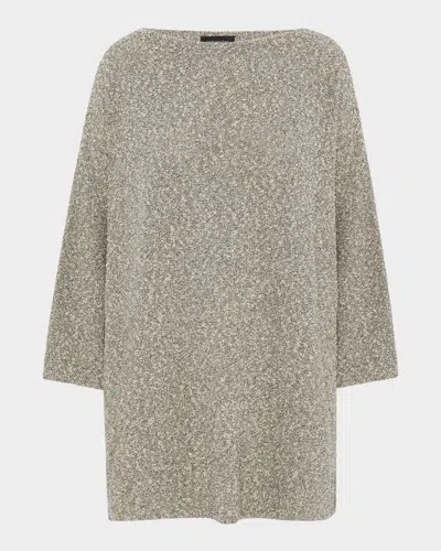 Eskandar Square Sweater (long Length) In Silver