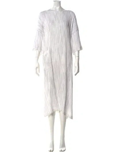 Pre-owned Eskandar Striped Long Dress In Neutral