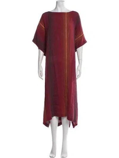 Pre-owned Eskandar Striped Long Dress In Red