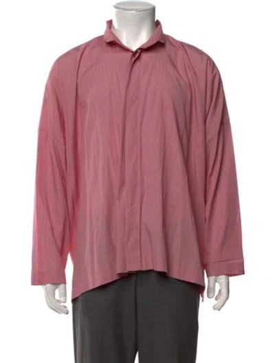 Pre-owned Eskandar Striped Long Sleeve Shirt In Red