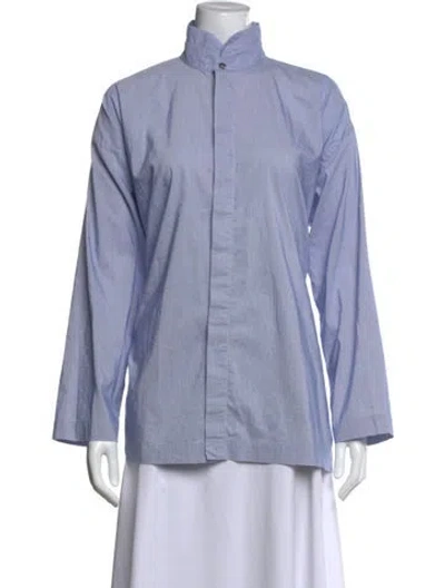 Pre-owned Eskandar Striped Long Sleeve Top In Blue