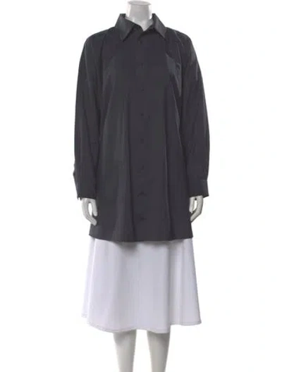 Pre-owned Eskandar Striped Long Sleeve Tunic In Blue