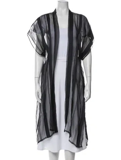 Pre-owned Eskandar Striped Robe In Green