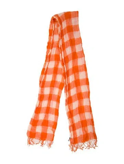 Pre-owned Eskandar Striped Scarf In Orange
