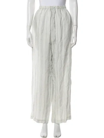Pre-owned Eskandar Striped Wide Leg Pants In Multicolor