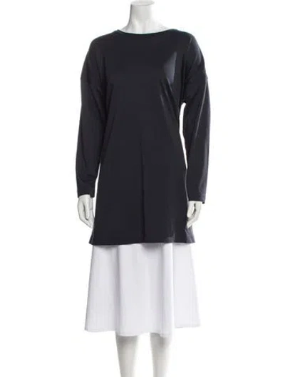Pre-owned Eskandar Supima Cotton Crew Neck Tunic In Blue