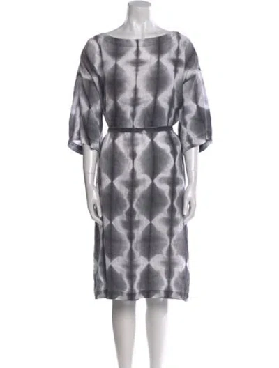 Pre-owned Eskandar Tie-dye Print Knee-length Dress In Gray