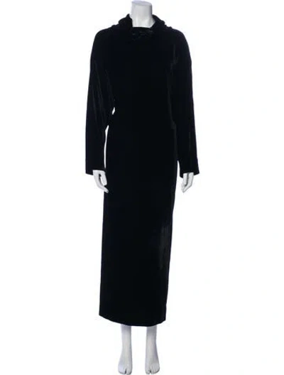 Pre-owned Eskandar Turtleneck Long Dress In Black