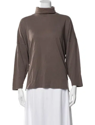 Pre-owned Eskandar Turtleneck Long Sleeve Top In Brown