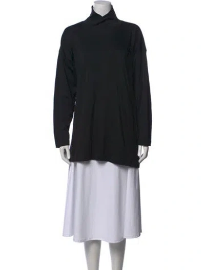 Pre-owned Eskandar Turtleneck Long Sleeve Tunic In Black