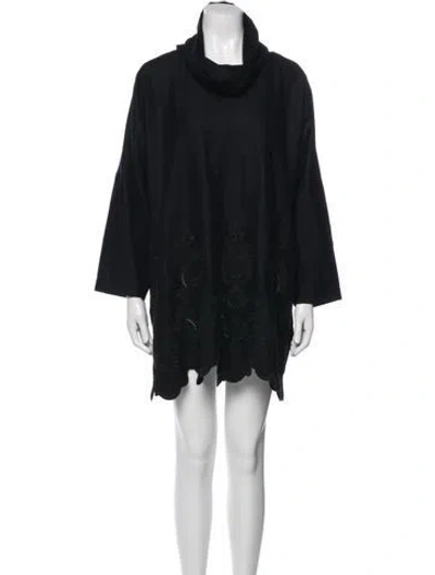 Pre-owned Eskandar Turtleneck Midi Length Dress In Black