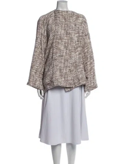 Pre-owned Eskandar Tweed Pattern Jacket In Neutral