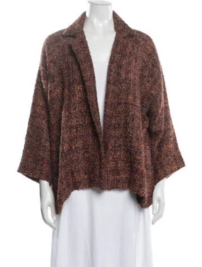 Pre-owned Eskandar Tweed Pattern Jacket In Orange