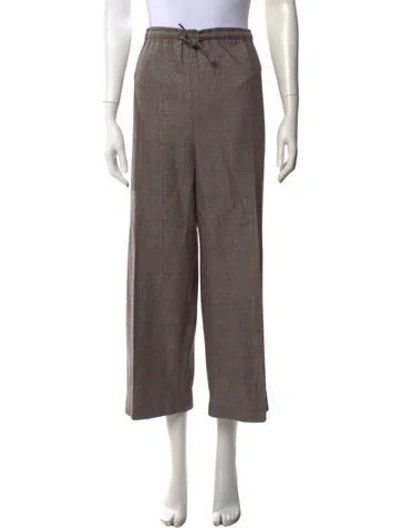 Pre-owned Eskandar Tweed Pattern Wide Leg Pants In Grey