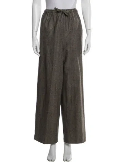 Pre-owned Eskandar Tweed Pattern Wide Leg Pants In Neutrals