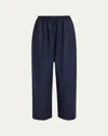 Eskandar Twill Japanese Trousers In Jeandark
