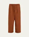 Eskandar Twill Japanese Trousers In Rust