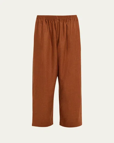 Eskandar Twill Japanese Trousers In Rust
