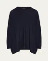 Eskandar Ultrafine Cashmere Wide Round-neck Sweater (mid Plus Length)
