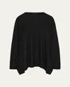 Eskandar Ultrafine Cashmere Wide Round-neck Sweater (mid Plus Length)