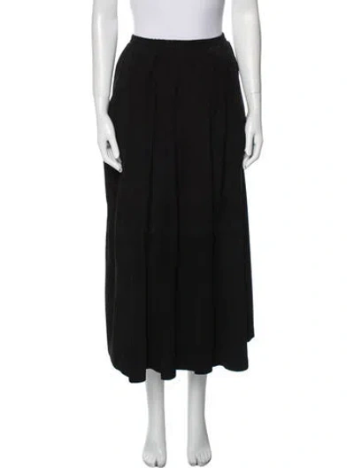 Pre-owned Eskandar Vintage Midi Length Skirt In Black