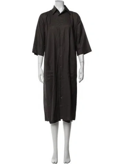Pre-owned Eskandar Virgin Wool Long Dress In Black